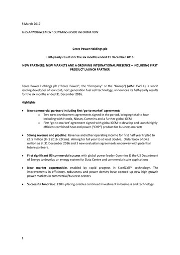 Thumbnail Ceres Power Half-year Report 2016-h2