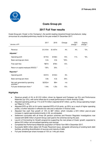 Vorschaubild Coats Group Finanzbericht 2017