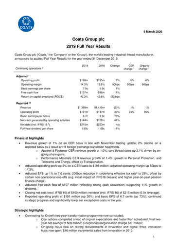 Vorschaubild Coats Group Finanzbericht 2019