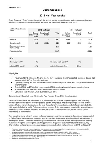 Thumbnail Coats Group Half-year Report 2015-h1