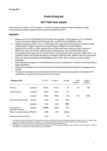 Thumbnail Coats Group Half-year Report 2017-h1