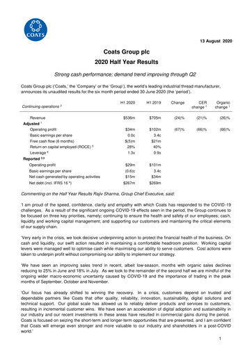Thumbnail Coats Group Half-year Report 2020-h1
