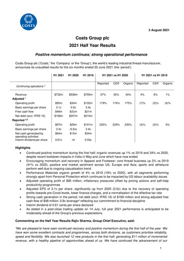 Thumbnail Coats Group Half-year Report 2021-h1