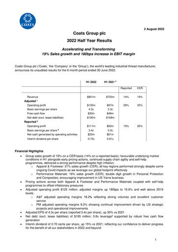Thumbnail Coats Group Half-year Report 2022-h1