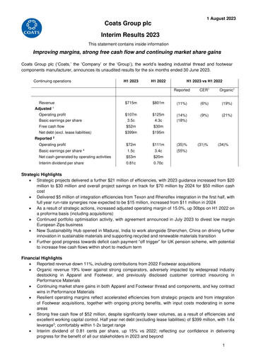 Thumbnail Coats Group Half-year Report 2023-h1