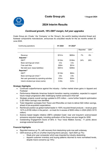 Thumbnail Coats Group Half-year Report 2024-h1