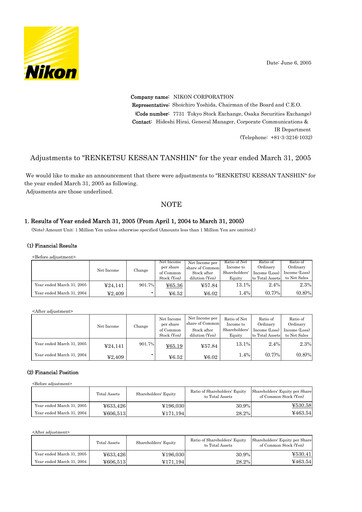 Thumbnail Nikon Financial Statement fy2005