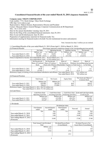 Thumbnail Nikon Financial Statement fy2011