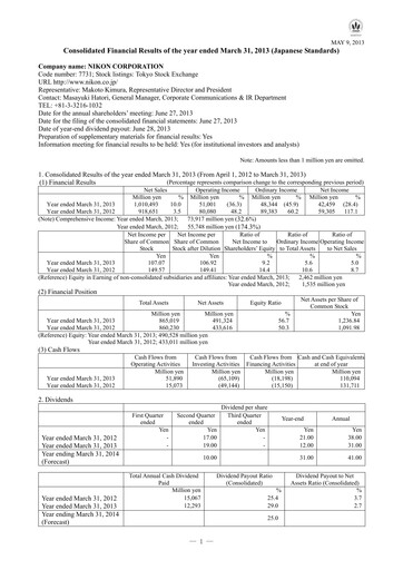 Thumbnail Nikon Financial Statement fy2013