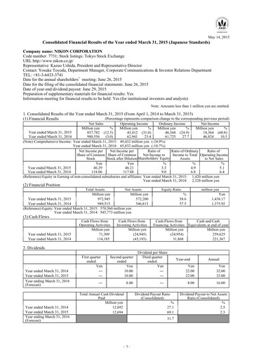 Thumbnail Nikon Financial Statement fy2015