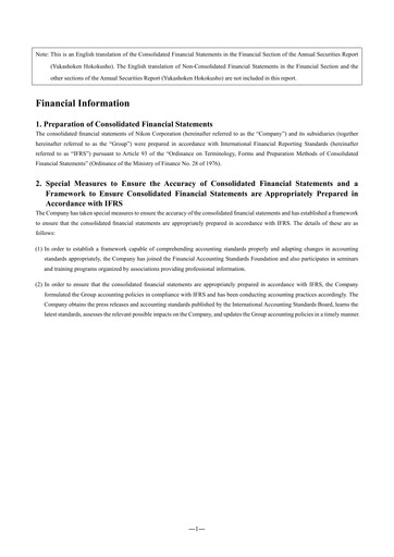Thumbnail Nikon Financial Statement fy2023
