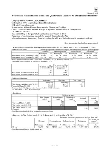 Thumbnail Nikon Quarterly Report 2012-q3