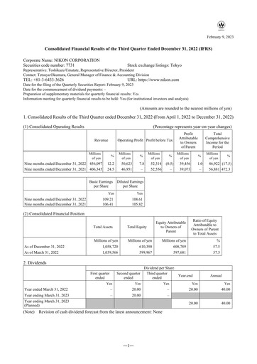 Thumbnail Nikon Quarterly Report 2023-q3