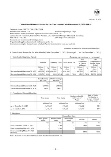 Thumbnail Nikon Quarterly Report 2026-q3