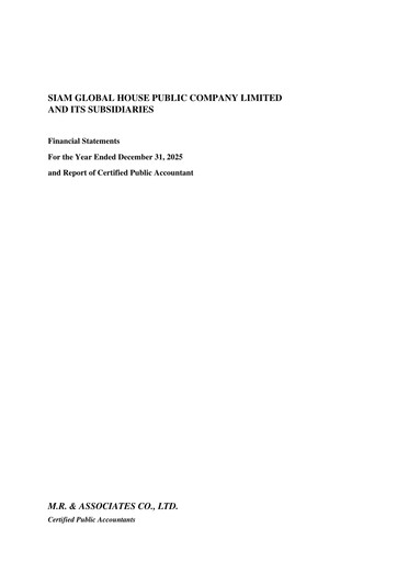 Vorschaubild Siam Global House Finanzmitteilung 2025