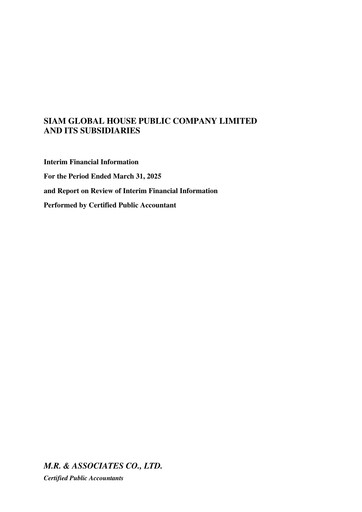 Vorschaubild Siam Global House Quartalsbericht 2025-q1