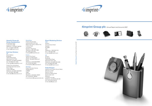 Thumbnail 4imprint Group Annual Report 2007