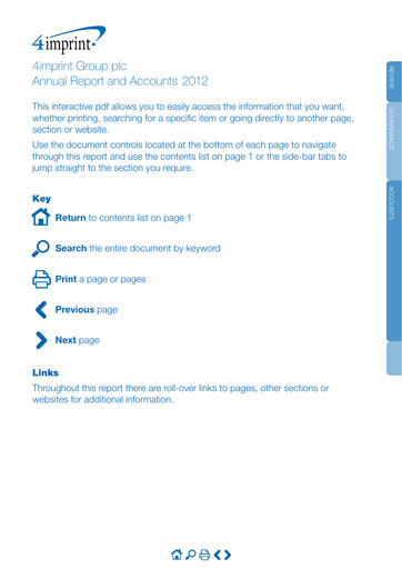 Thumbnail 4imprint Group Annual Report 2012