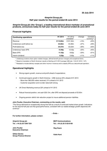 Thumbnail 4imprint Group Half-year Report 2014-h1