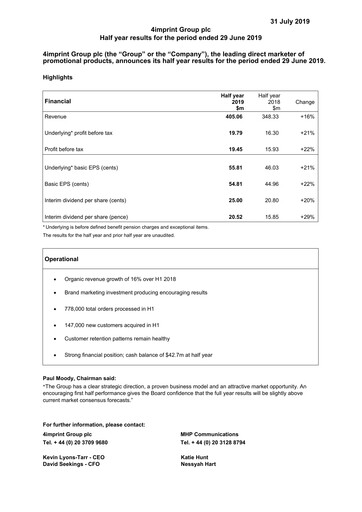 Thumbnail 4imprint Group Half-year Report 2019-h1