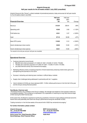 Thumbnail 4imprint Group Half-year Report 2022-h1