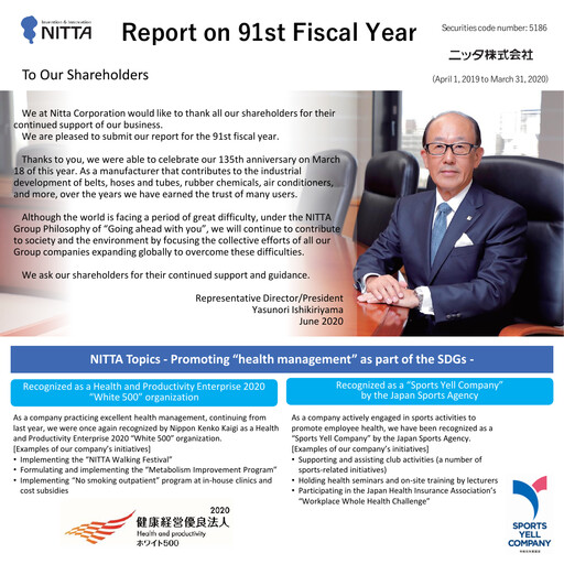 Miniature Nitta Corporation Rapport annuel 2020