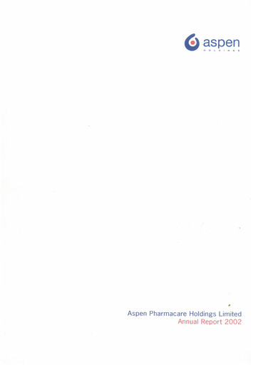 Vorschaubild Aspen Pharmacare Jahresbericht 2002