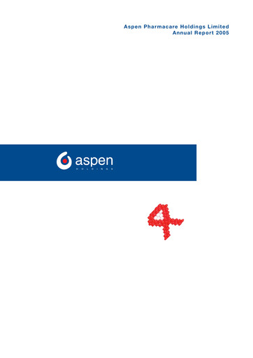 Vorschaubild Aspen Pharmacare Jahresbericht 2005