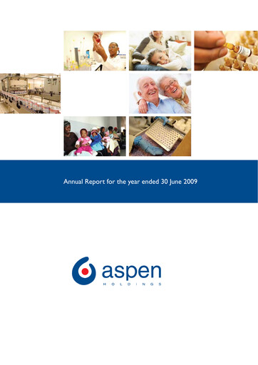 Vorschaubild Aspen Pharmacare Jahresbericht 2009