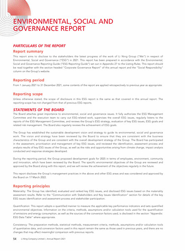 Miniature Li Ning Company Rapport ESG 2021