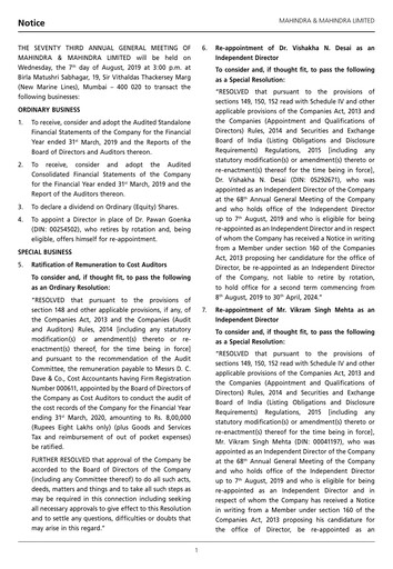 Thumbnail Mahindra & Mahindra Annual Report 2018-2019