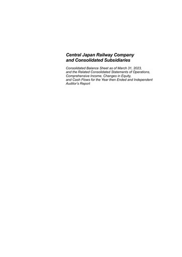 Thumbnail Central Japan Railway Financial Statement fy2023