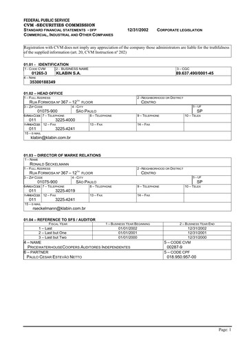 Vorschaubild Klabin Finanzmitteilung 2002