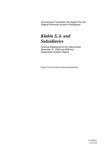 Vorschaubild Klabin Finanzmitteilung 2009