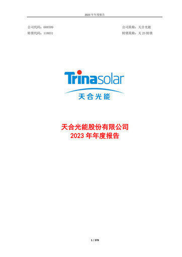 Thumbnail Trina Solar Annual Report 2023