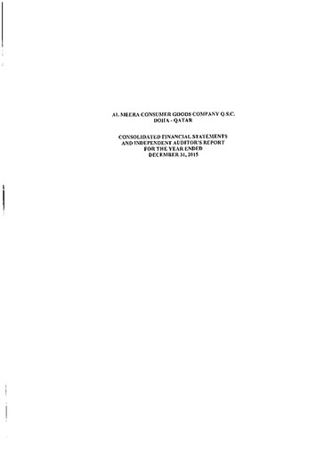 Thumbnail Al Meera Consumer Goods Company Financial Statement 2015