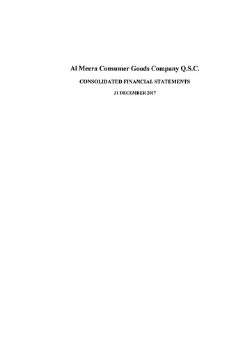 Thumbnail Al Meera Consumer Goods Company Financial Statement 2017