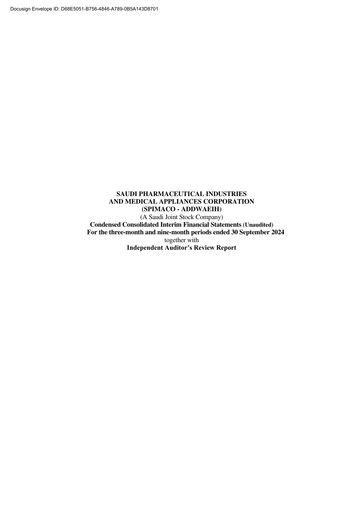 Miniature SPIMACO (Saudi Pharmaceutical Industries and Medical Appliances Corporation) Rapport trimestriel 2024-q3