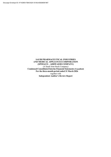 Miniature SPIMACO (Saudi Pharmaceutical Industries and Medical Appliances Corporation) Rapport trimestriel 2026-q1