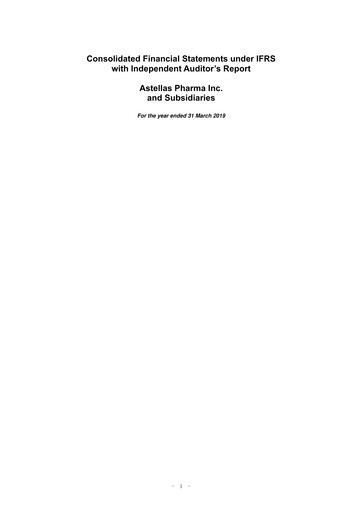 Thumbnail Astellas Pharma Financial Statement fy2018
