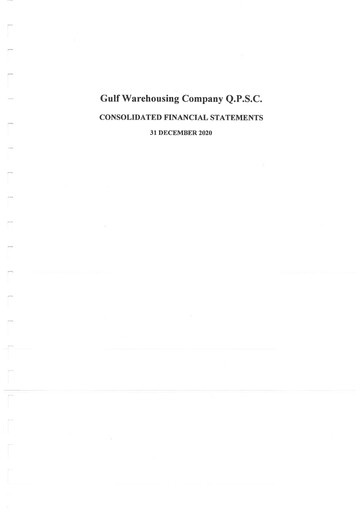 Thumbnail Gulf Warehousing Company Financial Statement 2020