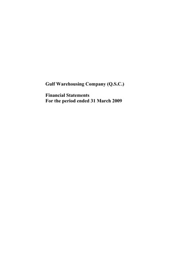 Thumbnail Gulf Warehousing Company Quarterly Report 2009-q1
