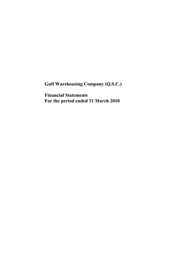 Thumbnail Gulf Warehousing Company Quarterly Report 2010-q1