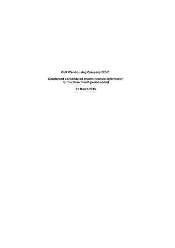 Thumbnail Gulf Warehousing Company Quarterly Report 2015-q1