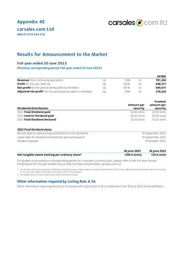 Thumbnail CAR Group (Carsales) Annual Report 2023