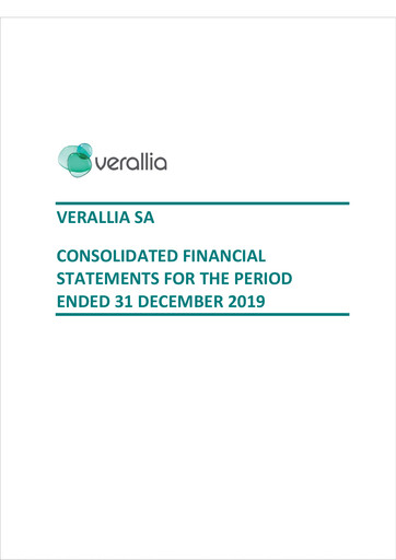Thumbnail Verallia Financial Statement 2019