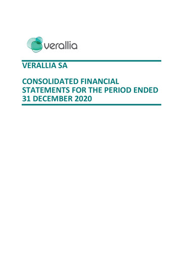 Thumbnail Verallia Financial Statement 2020