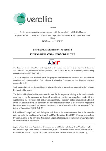 Thumbnail Verallia Universal Registration Document 2020