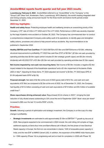 Thumbnail ArcelorMittal Quarterly Report 2023-q4