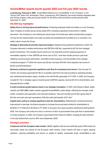 Thumbnail ArcelorMittal Quarterly Report 2025-q4